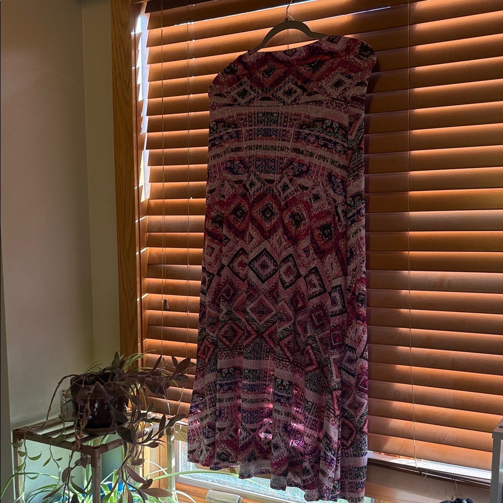 Bohemian Pink Patterned Maxi Dress - Women